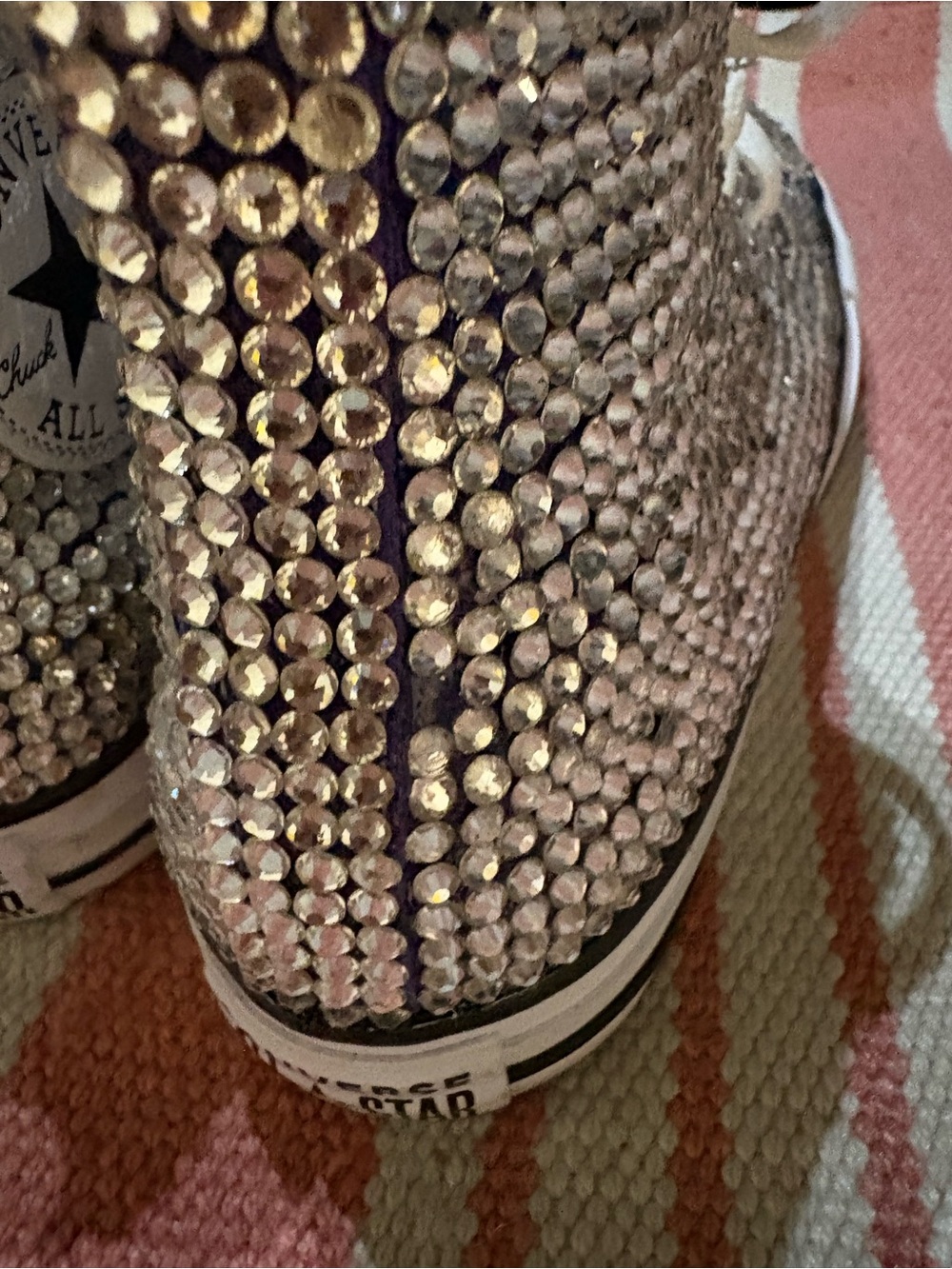 Converse Purple Rhinestone High-Top Sneakers for Women - Picture 5 of 9